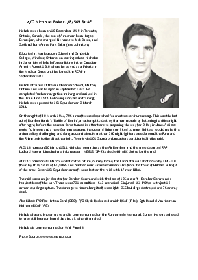 A preview of a PDF biography for Baker, Nicholas